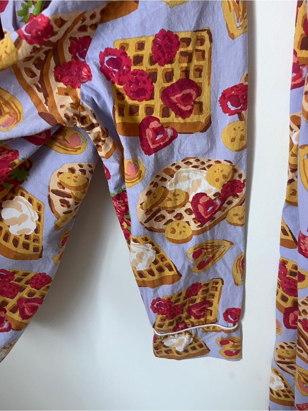 Print fresh xAnthropologie Cotton Waffle & Berries Print Pajama Set - Lavender S - Picture 6 of 10